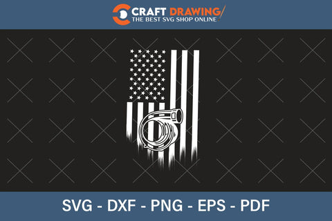 Turbo US Flag Tuner Car Guy Car Enthusiast Racing Drifting SVG PNG Cutting Printable Files SVG Debashish Barman 