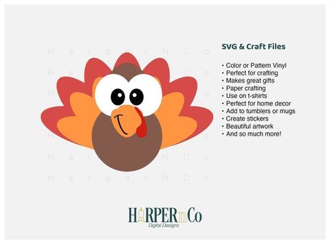 Turkey Big Eye SVG PNG Cut EPS File SVG HarperNCo 