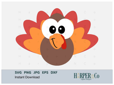 Turkey Big Eye SVG PNG Cut EPS File SVG HarperNCo 