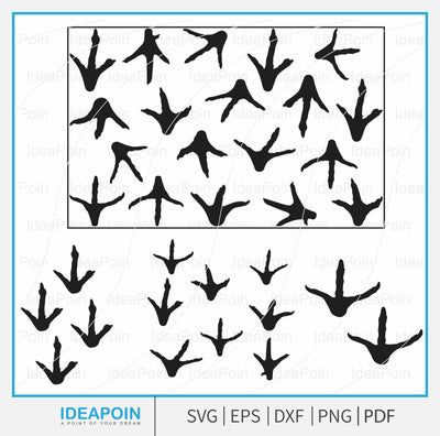 Turkey Feet svg, Turkey Track Vector, Traces of birds, simple Turkey svg, Track Foot, Turkey Footprint or Track SVG Dinvect 