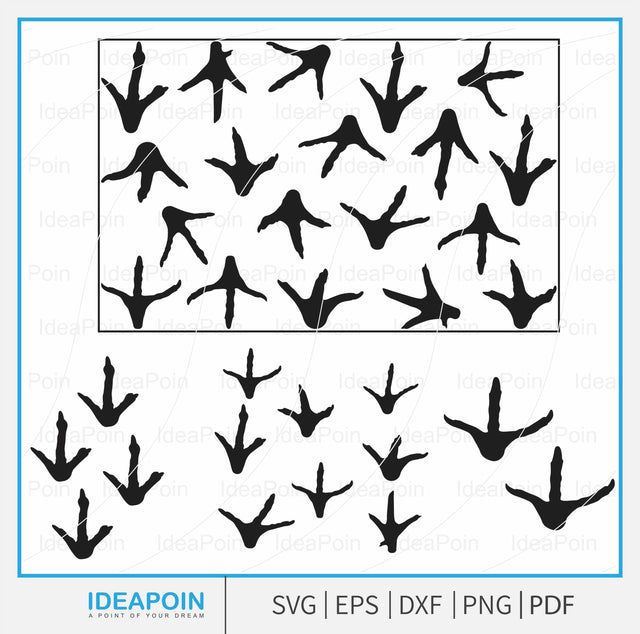 Turkey Feet svg, Turkey Track Vector, Traces of birds, simple Turkey svg, Track Foot, Turkey Footprint or Track SVG Dinvect 