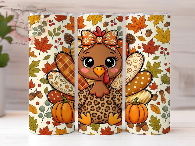 Turkey Leopard Fall 20oz Tumbler, Turkey Leopard, Leopard Fall, Turkey Tumbler, 20oz Tumbler, Fall Tumbler, Leopard Tumbler, Tumbler Wrap Sublimation Lara' s Designs 