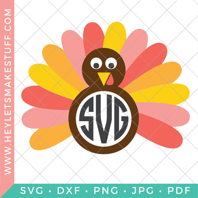 Turkey Monogram SVG Hey Let's Make Stuff 