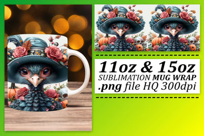 Turkey Mug Wrap 11oz/15oz Fall Sublimation Sublimation afrosvg 