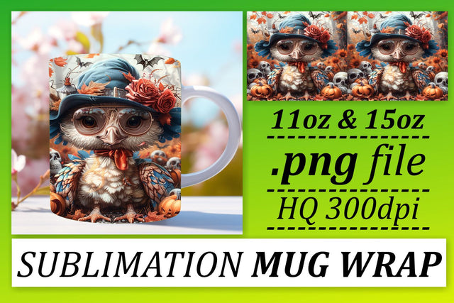 Turkey Mug Wrap Fall 11oz/15oz Sublimation Sublimation afrosvg 