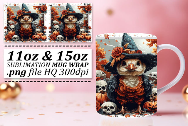 Turkey Mug Wrap Sublimation 11oz/15oz Autumn Design Sublimation afrosvg 