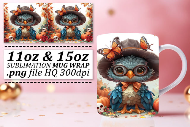 Turkey Mug Wrap Sublimation 11oz/15oz Fall Design Sublimation afrosvg 