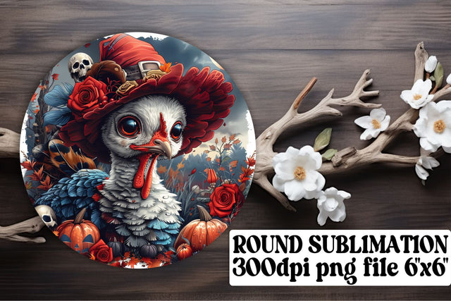 Turkey Round Design Fall PNG Sublimation afrosvg 