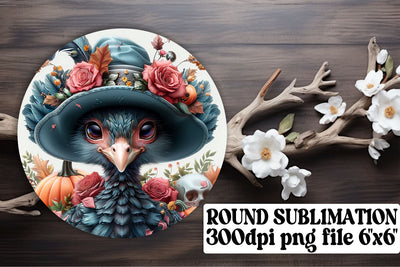 Turkey Round Design Fall Sublimation PNG Sublimation afrosvg 