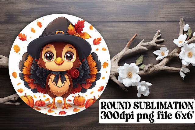 Turkey Round Design for Fall Sublimation PNG Sublimation afrosvg 