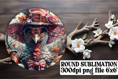 Turkey Round Design for Fall Sublimation PNG Sublimation afrosvg 