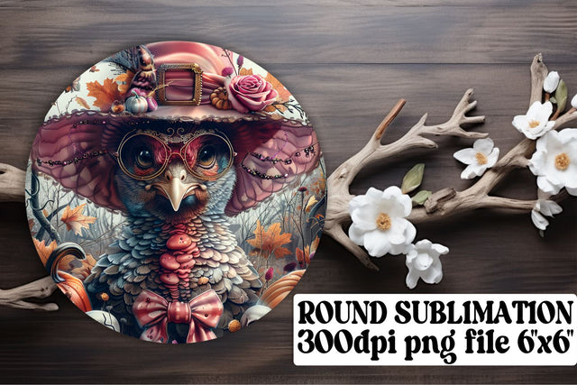 Turkey Round Design for Fall Sublimation PNG Sublimation afrosvg 