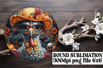 Turkey Round Design Sublimation Autumn PNG Sublimation afrosvg 