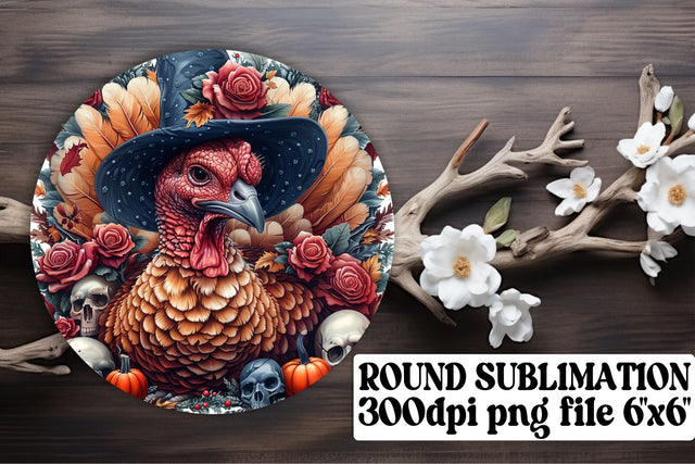 Turkey Round Design Sublimation Fall Scene PNG Sublimation afrosvg 