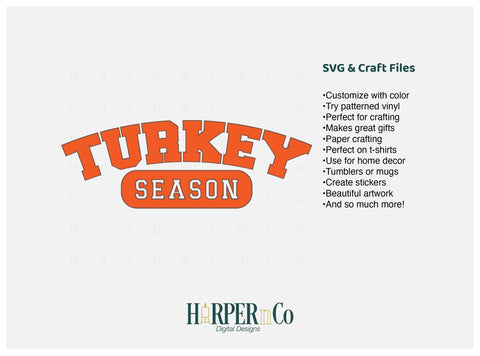 Turkey Season SVG PNG Cut EPS File SVG HarperNCo 