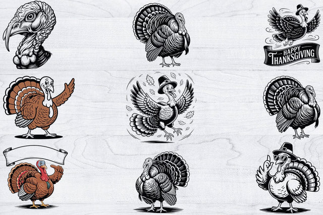 Turkey Svg Bundle, Turkey Hunting Clipart, Wild Turkey Svg SVG Creativeart88 