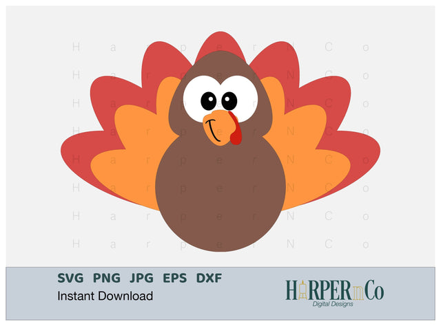Turkey SVG PNG Cut EPS File SVG HarperNCo 