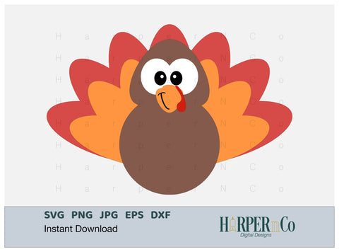 Turkey SVG PNG Cut EPS File SVG HarperNCo 