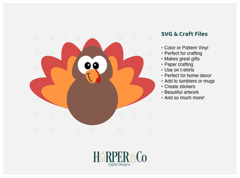 Turkey SVG PNG Cut EPS File SVG HarperNCo 