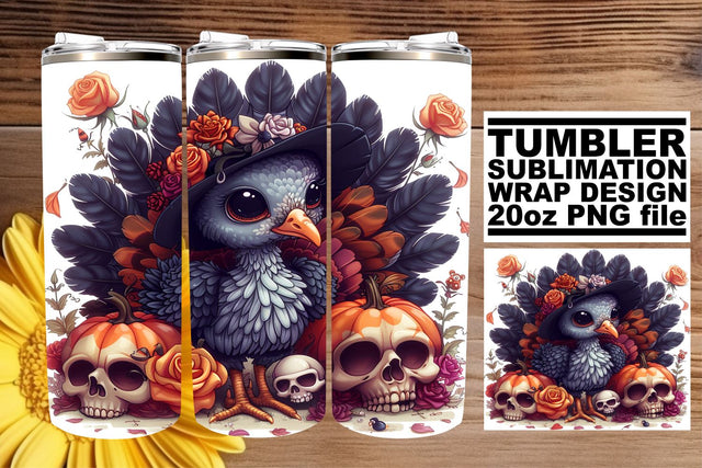 Turkey Tumbler Wrap for 20oz - Fall Sublimation Sublimation afrosvg 
