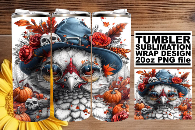 Turkey Tumbler Wrap Sublimation - 20oz Fall Design Sublimation afrosvg 