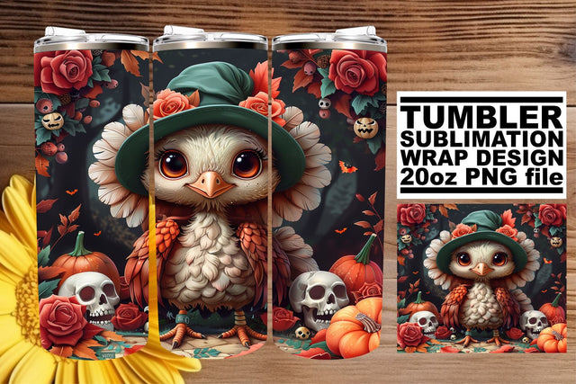 Turkey Tumbler Wrap Sublimation - 20oz Fall Sublimation afrosvg 