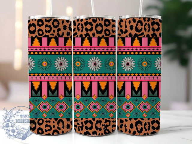 Turquoise Aztec Western Tumbler, Turquoise Jewelry, Southwest Style, Tribal Design, Rustic Charm, Western Theme, Boho Aesthetic, 20Oz Tumbler, Sublimation Wrap Sublimation ToriDesigns 
