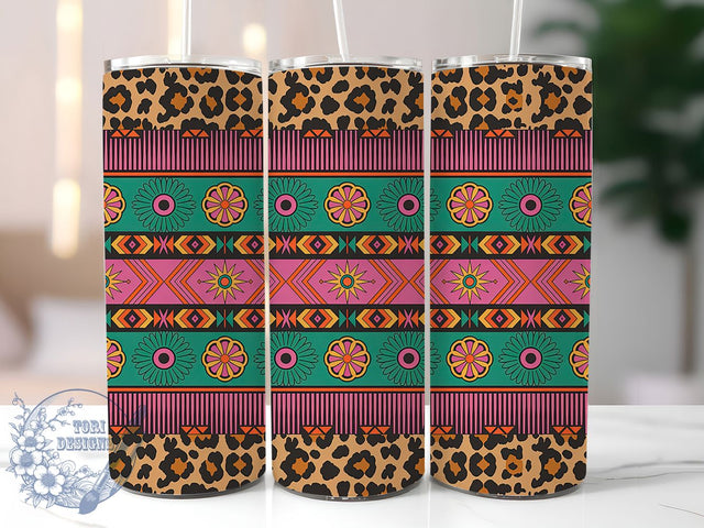 Turquoise Aztec Western Tumbler, Turquoise Jewelry, Southwest Style, Tribal Design, Rustic Charm, Western Theme, Boho Aesthetic, 20Oz Tumbler, Sublimation Wrap Sublimation ToriDesigns 