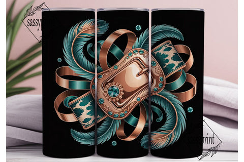 Turquoise Buckle Western 20oz Tumbler Sublimation sassyprint 