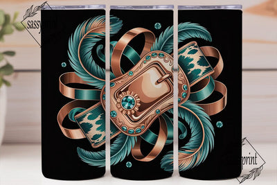 Turquoise Buckle Western 20oz Tumbler Sublimation sassyprint 