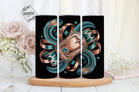 Turquoise Buckle Western 20oz Tumbler Sublimation sassyprint 