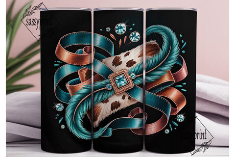 Turquoise Buckle Western 20oz Tumbler Sublimation sassyprint 