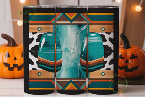 Turquoise Cowhide Gemstone 20oz Tumbler Sublimation PixelChick 