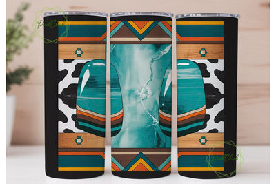 Turquoise Cowhide Gemstone 20oz Tumbler Sublimation PixelChick 