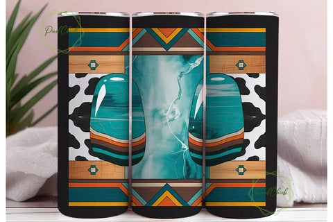 Turquoise Cowhide Gemstone 20oz Tumbler Sublimation PixelChick 