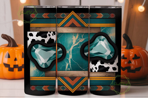 Turquoise Cowhide Gemstone 20oz Tumbler Sublimation PixelChick 