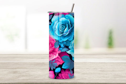 Turquoise Floral Mirage Tumbler Wrap | Sublimation PNG Sublimation FloridPrintables 