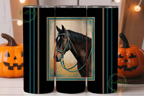 Turquoise Horse 20oz Tumbler Wrap Sublimation PixelChick 