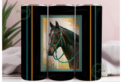 Turquoise Horse 20oz Tumbler Wrap Sublimation PixelChick 
