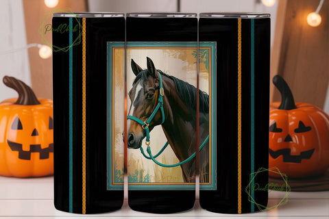 Turquoise Horse 20oz Tumbler Wrap Sublimation PixelChick 