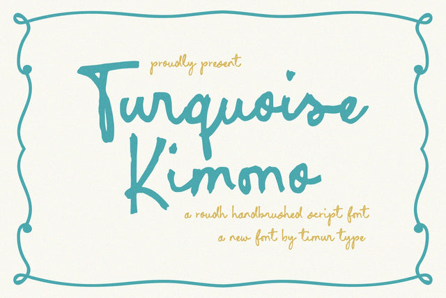 Turquoise Kimono - Handbrushed Script Font Font Timur type 