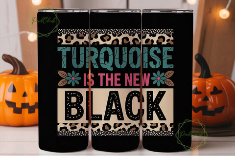 Turquoise & Leopard 20oz Tumbler Wrap Sublimation PixelChick 