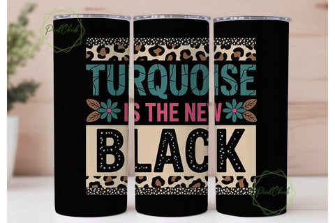 Turquoise & Leopard 20oz Tumbler Wrap Sublimation PixelChick 