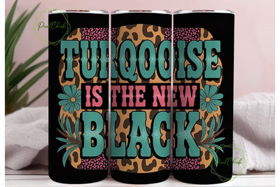 Turquoise & Leopard 20oz Tumbler Wrap Sublimation PixelChick 