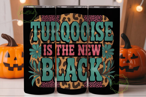 Turquoise & Leopard 20oz Tumbler Wrap Sublimation PixelChick 