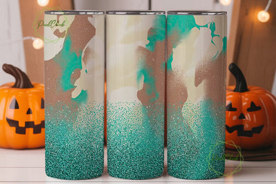 Turquoise Leopard Glitter 20oz Tumbler Sublimation PixelChick 