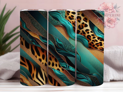 Turquoise Leopard Print Tumbler, Animal Print Tumbler, Stylish 20oz Wrap, Sublimation Design, Trendy Gift Idea, Leopard Print Wrap, Turquoise Animal Tumbler Sublimation Li Zamperini 