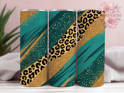 Turquoise Leopard Print Tumbler, Animal Print Tumbler, Stylish 20oz Wrap, Sublimation Design, Trendy Gift Idea, Leopard Print Wrap, Turquoise Animal Tumbler Sublimation Li Zamperini 