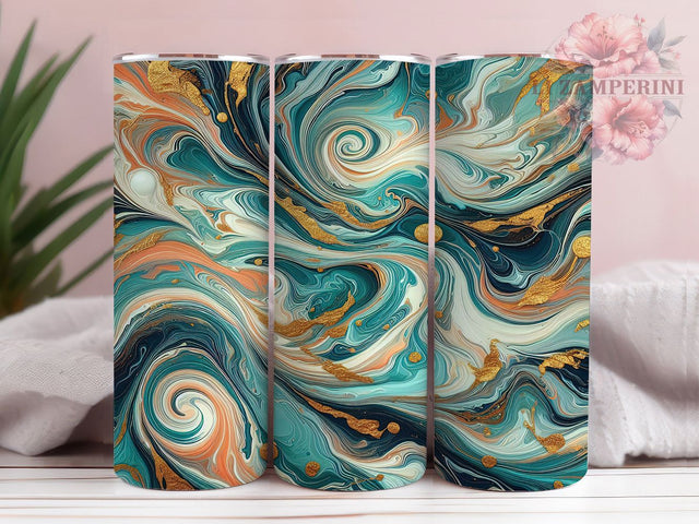 Turquoise Marble 20oz Aqua Swirl Tumbler Wrap, Elegant Stone Design, Aqua Swirl Tumbler, Luxury Marble Sublimation, Seamless Gemstone Wrap, Blue Marble Pattern Sublimation Li Zamperini 