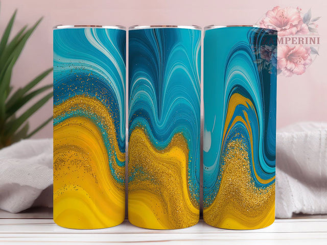 Turquoise Ocean Beach Pattern 20oz Tumbler Wrap, Glossy Surface, Vertical Streaks, Beach Theme, Ocean Pattern, 20oz Tumbler Wrap, Sublimation PNG Sublimation Li Zamperini 